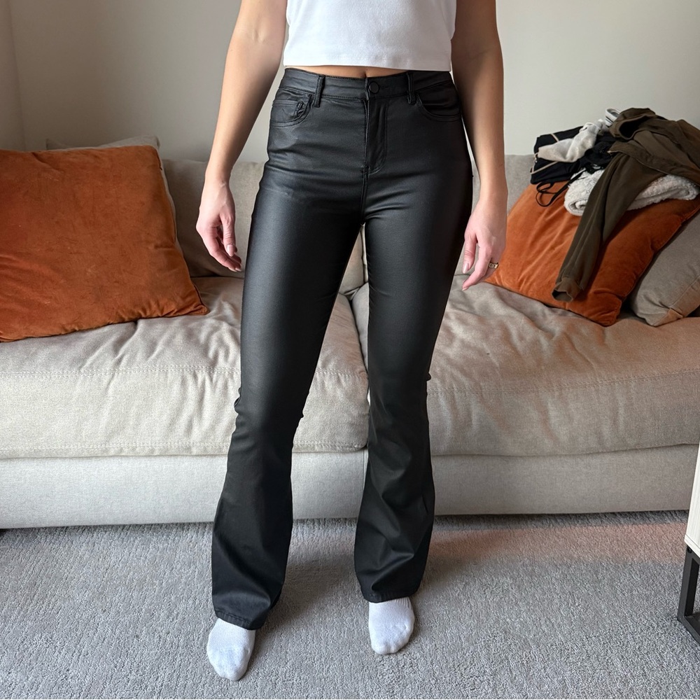 Black Faux Leather Pants
